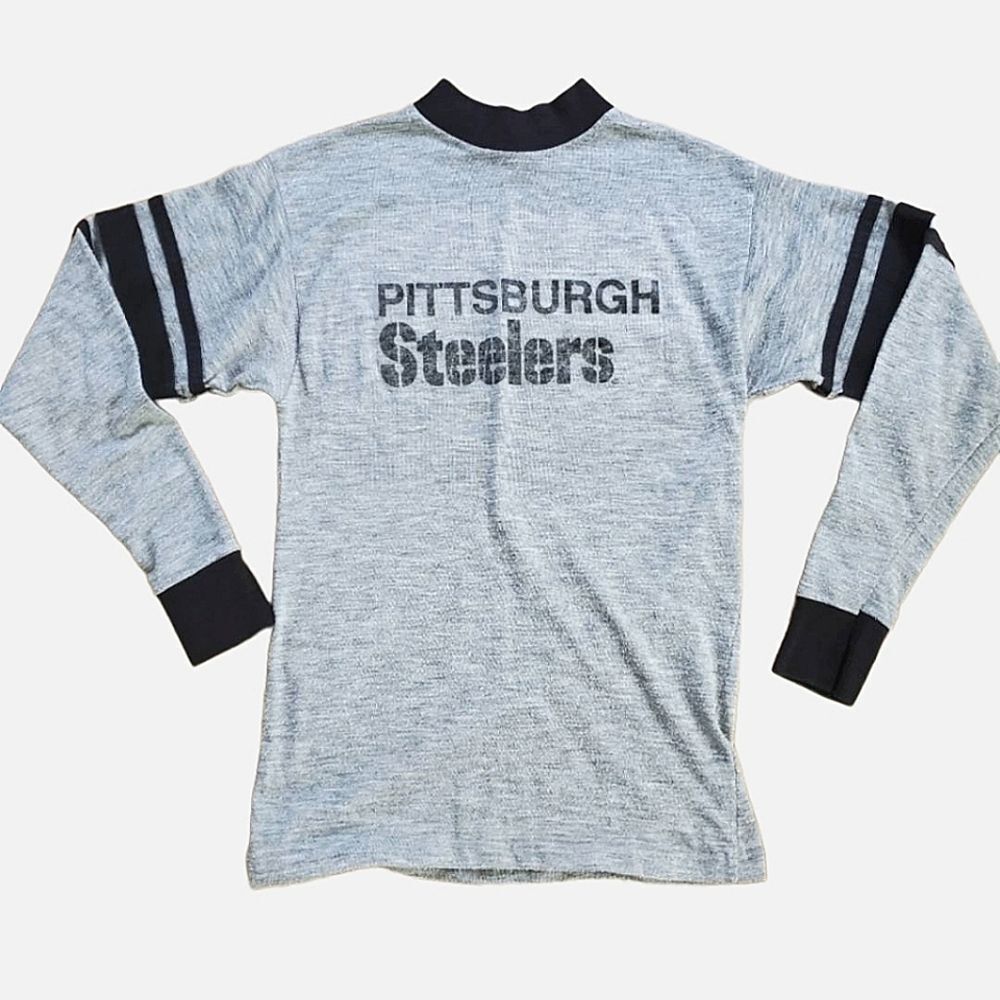 Vintage 1970s LOGO-7 Pittsburgh Steelers Long Sleeve Shirt Boys Size XL